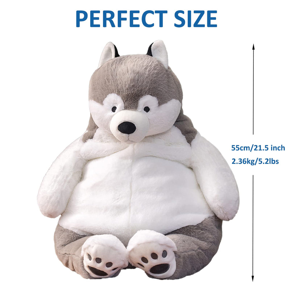 Ronivia Husky weighted plush pillow at 43 cm, ideal for cuddling