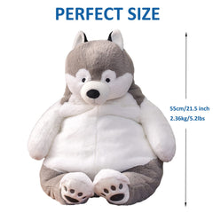 Ronivia Husky weighted plush pillow at 43 cm, ideal for cuddling