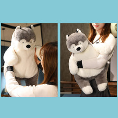 Ronivia Husky weighted plush pillow packaging shows vacuum-packed delivery