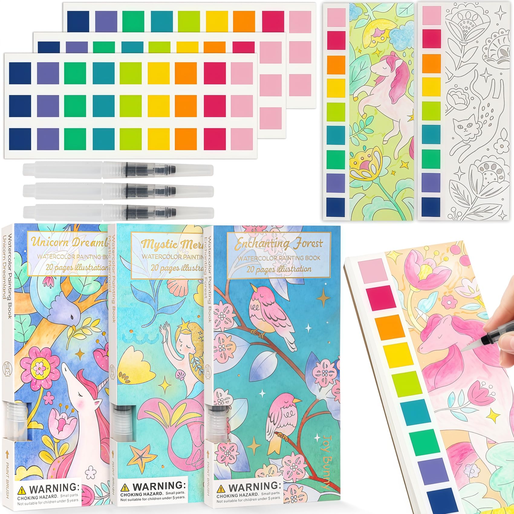 ROOCHKD Watercolor Bookmarks unicorn legend artwork ready for coloring on the go.