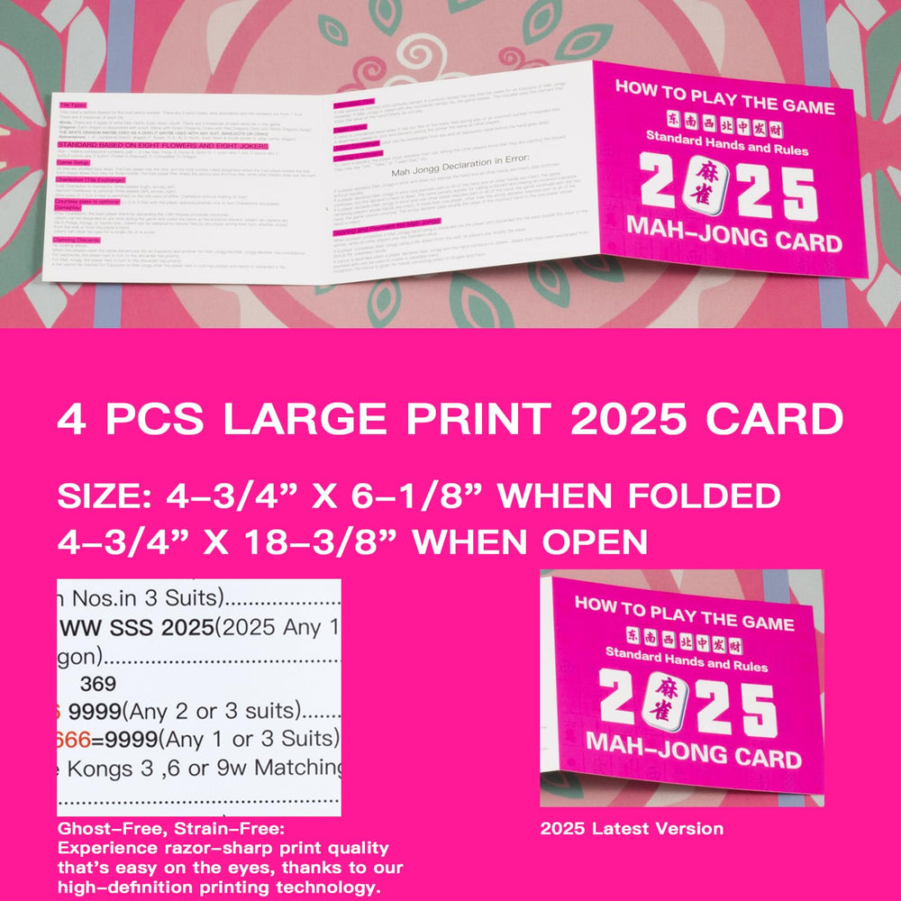 Roocn pink color-coded rule cards aid fast rule finding during play