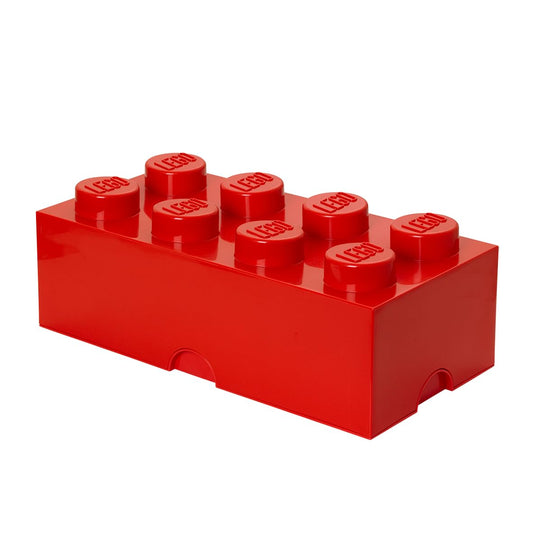 Room Copenhagen LEGO Brick Box in bright red demonstrates stackable storage for toys