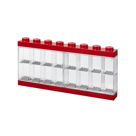 Room Copenhagen Lego Minifigure Display Case 16 Red front view showcasing figures