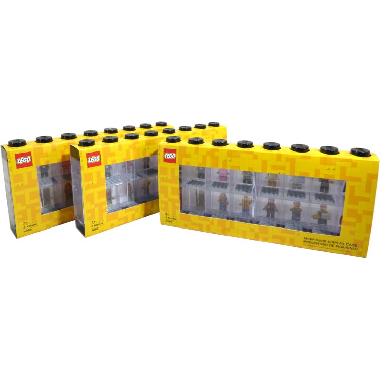 Room Copenhagen LEGO minifigure display case, large 3-pack in black, showcasing and storing figures.