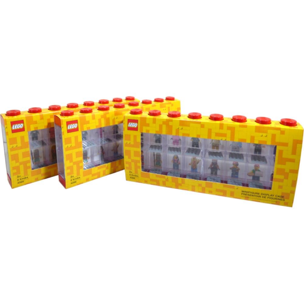 Room Copenhagen LEGO Minifigure Display Case large 3-pack, front view, keeps minifigures neatly organized.