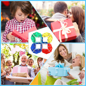 RoomyRoc creative fidget magnetic puzzle in crystal blue is ideal for gifts and desk decor.
