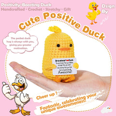 RoomyRoc handmade crochet duck with cotton yarn, soft and comforting