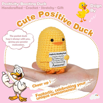 RoomyRoc Handmade Crochet Duck highlights soft yarn texture for comforting touch.