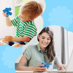 RoomyRoc puzzle magnets provide engaging break to re-energize with tactile exploration in crystal blue.