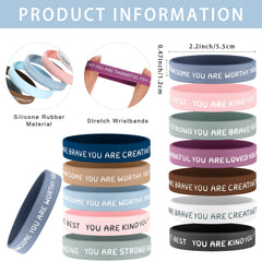 Roowest silicone bracelet close-up with inspirational quotes for students.