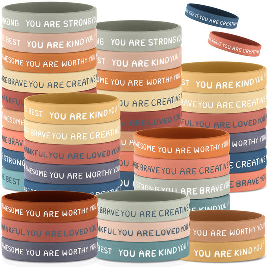 Roowest motivational wristbands 120-piece set with 12 styles for classroom rewards
