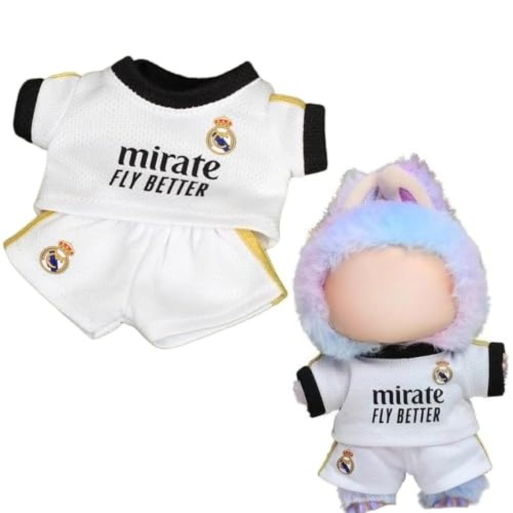 Roozxbscen 2-piece soccer outfit for 17cm doll, breathable jersey for active play.