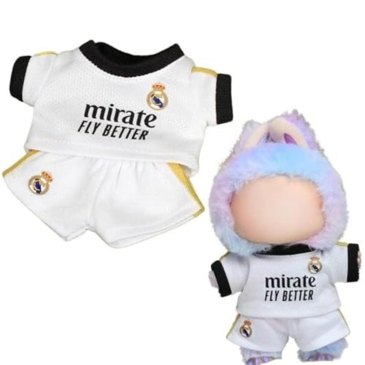 Roozxbscen 2-piece soccer outfit for 17cm doll, breathable jersey for active play.