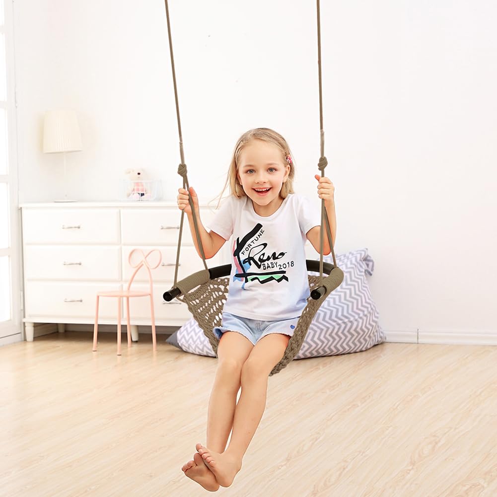 ROPECUBE toddler enjoys swinging in the backyard with friends