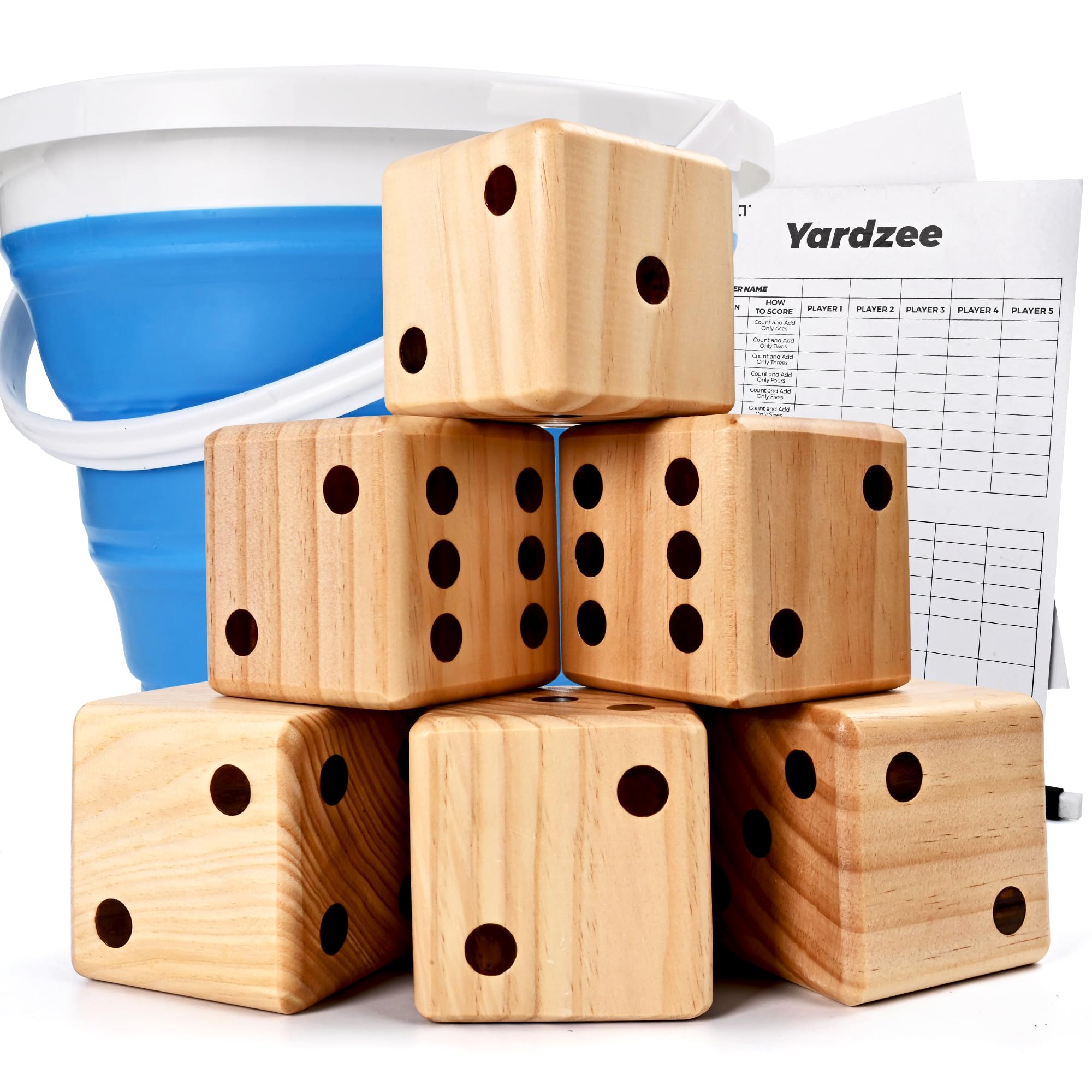 Ropoda 3.5-inch giant yard dice close-up with burned-in dots for lasting visibility