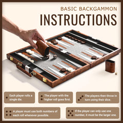 Ropoda backgammon set ready for holidays and gatherings.