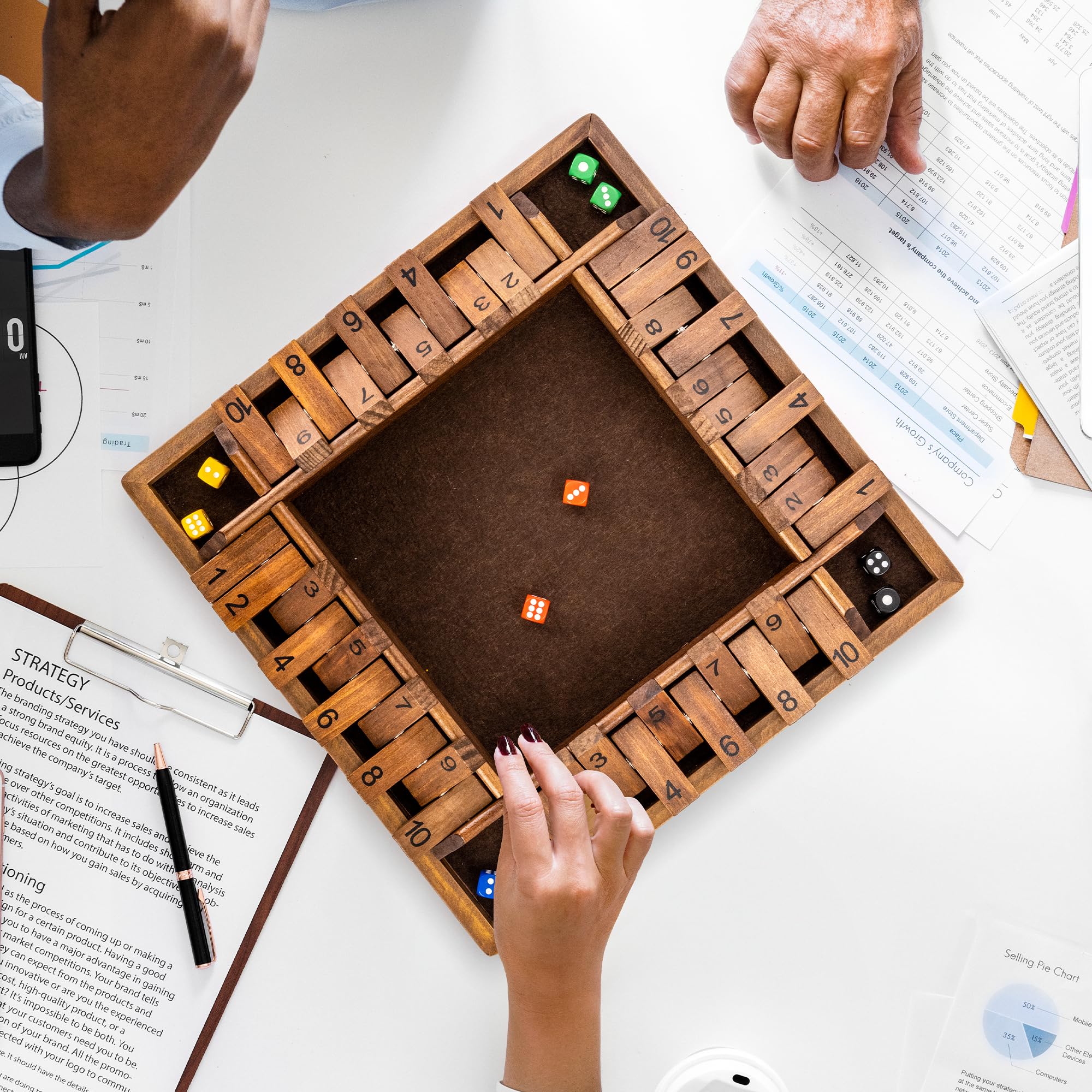 Ropoda family game night setup for 2-4 players