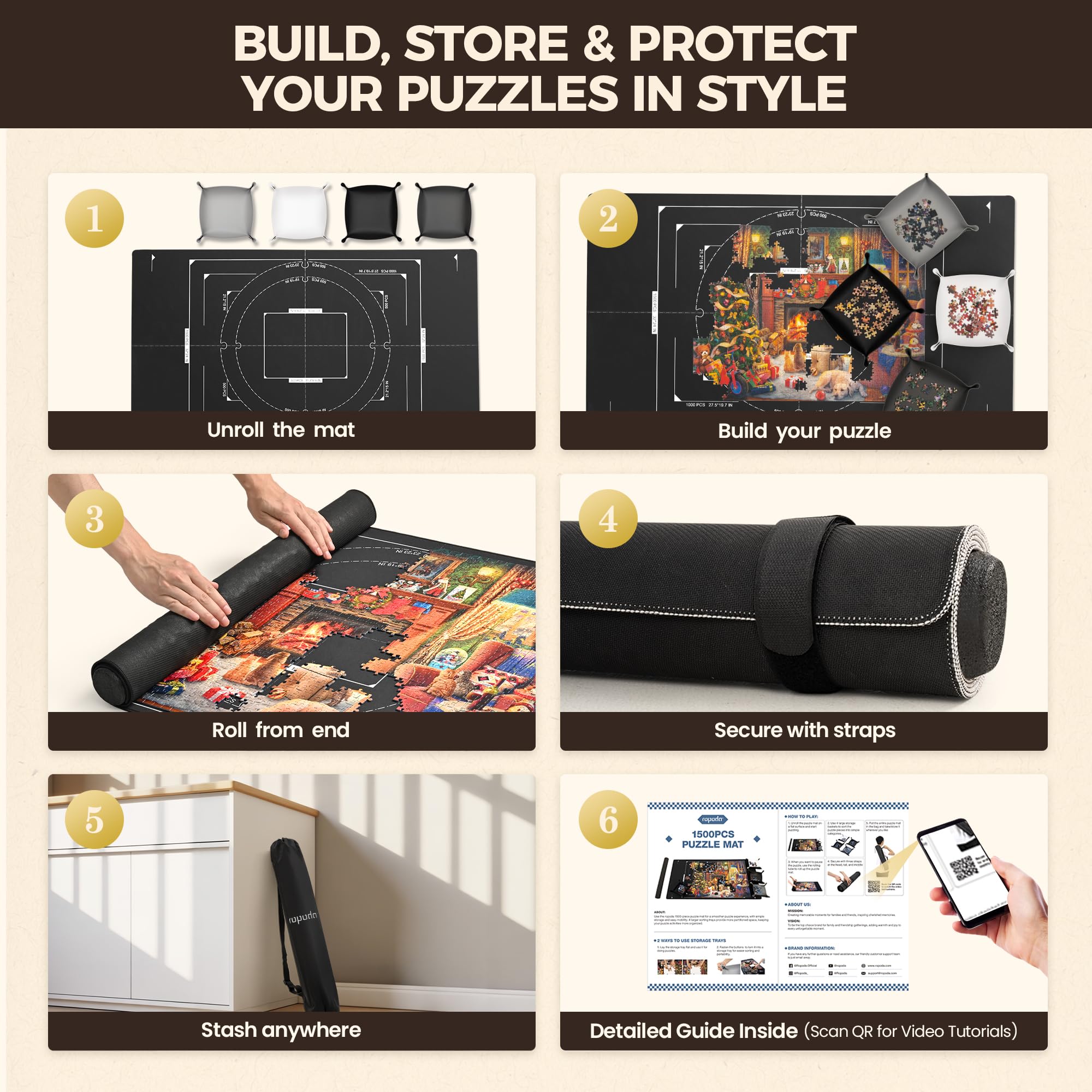 Ropoda included guide enhances setup and organization