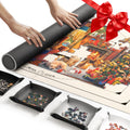Ropoda puzzle mat rollup with 1500-piece setup and secure foam roller.
