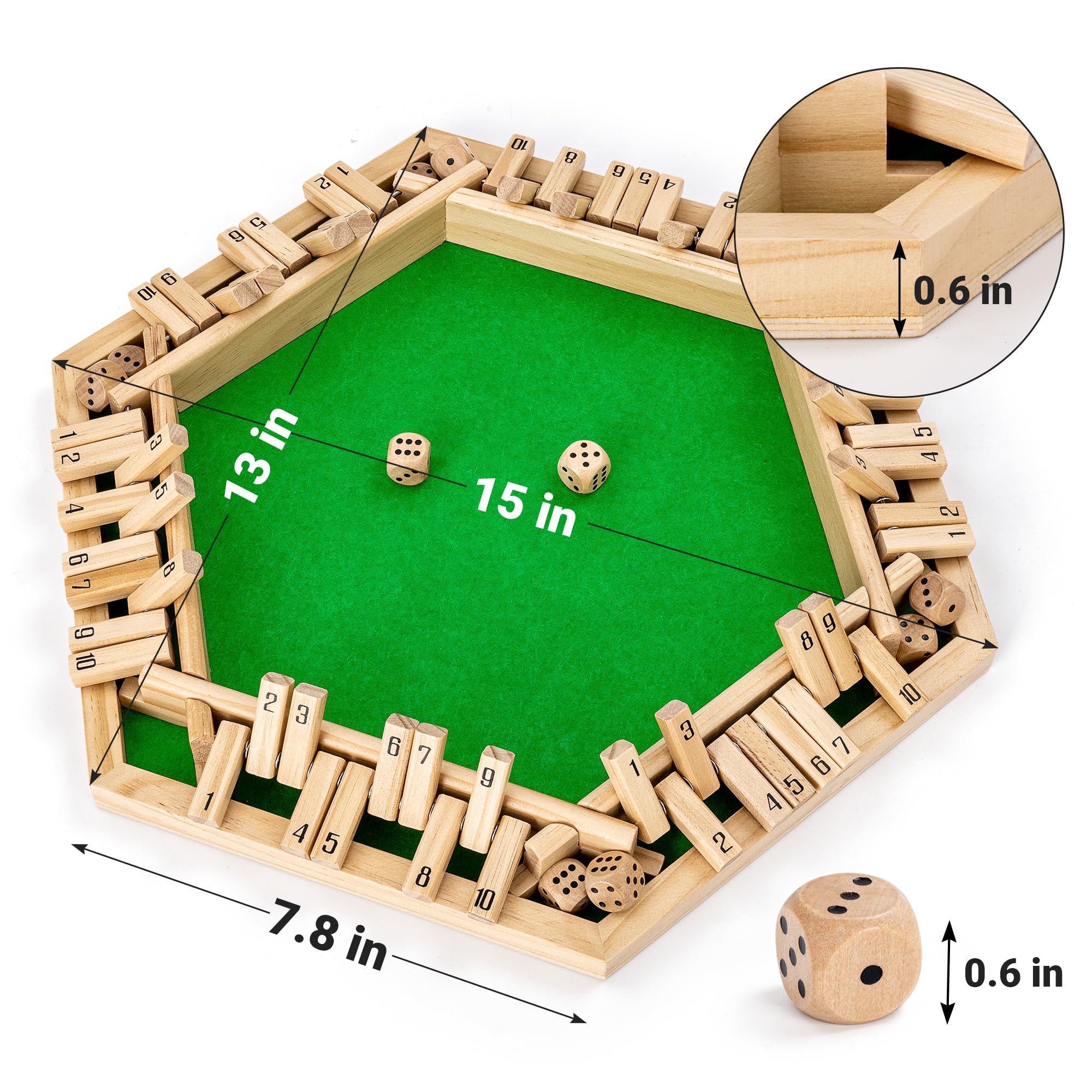 ropoda Shut The Box felt padding reduces noise during gameplay