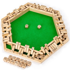 ropoda Shut The Box game on a wooden board for family game night