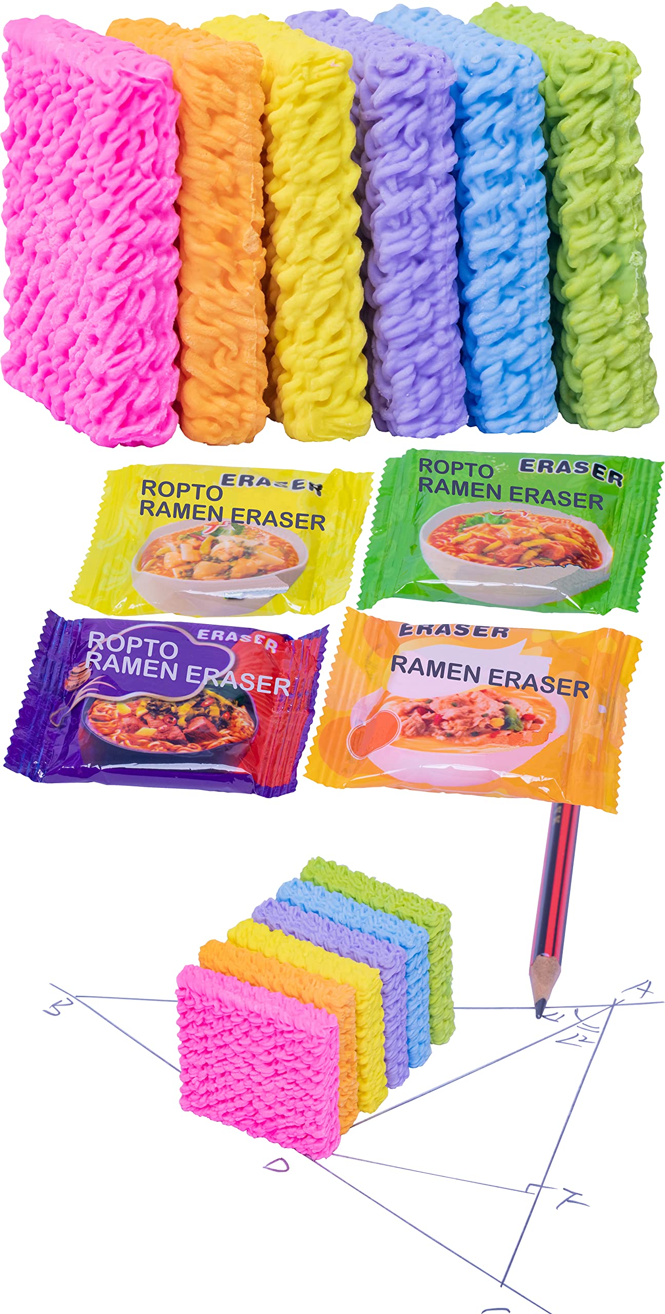 ROPTO bulk party-ramen erasers suit celebrations and school events