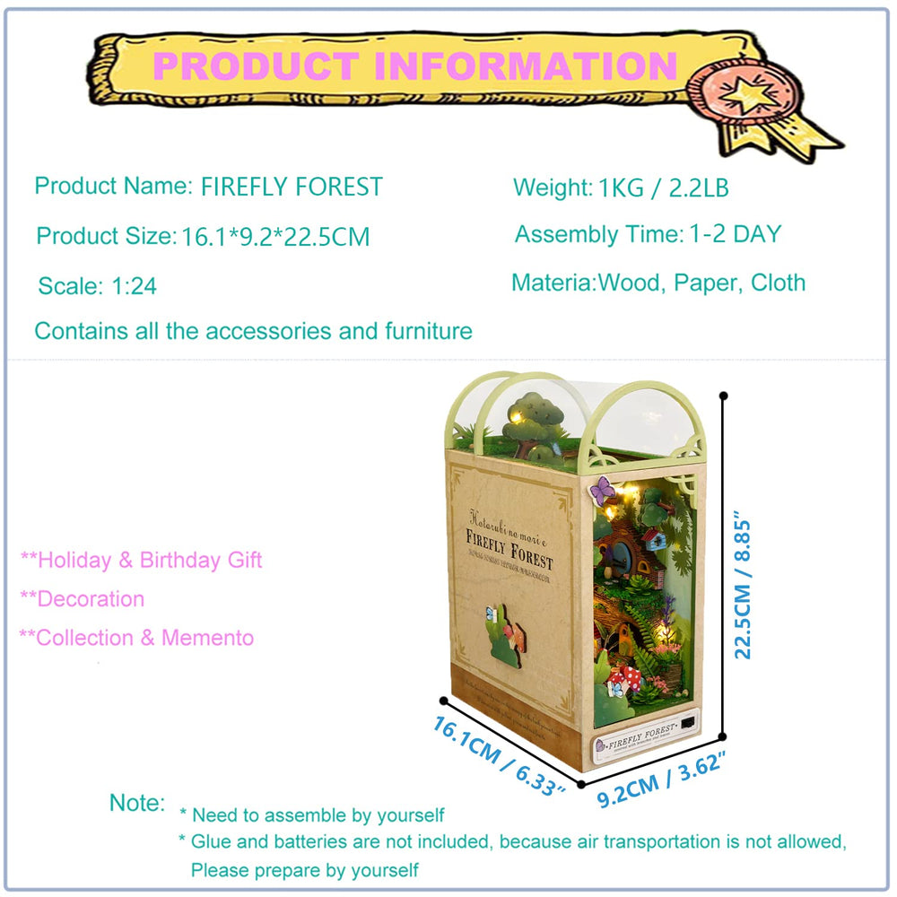 Roroom Firefly Forest booknook interior scene — realistic miniature setup