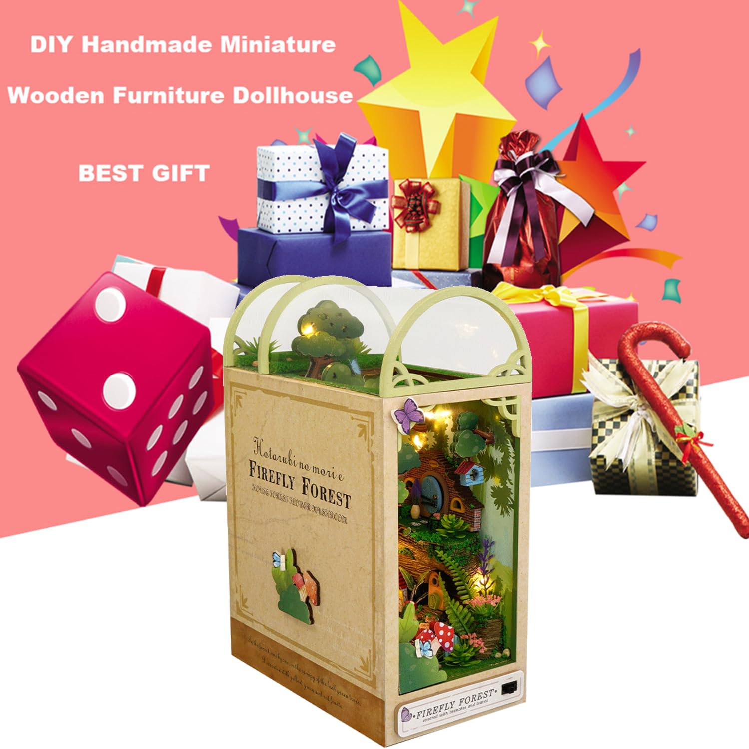 Roroom Firefly Forest book nook on shelf — versatile decorative display
