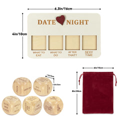 RORTUSAT date night dice patterns laser-engraved for clear readability