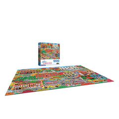 RoseArt Everyday Heroes puzzle artwork detail with vibrant colors for mindful evenings