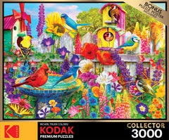 RoseArt Kodak Premium Bird Bath Garden puzzle pieces showing feather detail for realism