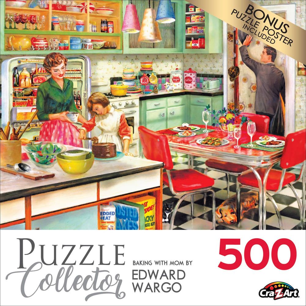 RoseArt Puzzle Collector colorful pieces closeup, highlights detailed imagery for immersive puzzling sessions.