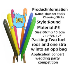 ROSEBB thunder sticks sized 60 cm for bold sound at games