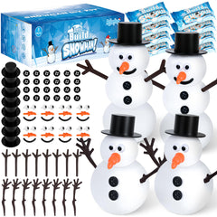 RoseFog 8-pack snowman kit contents for easy, mess-free holiday crafts.