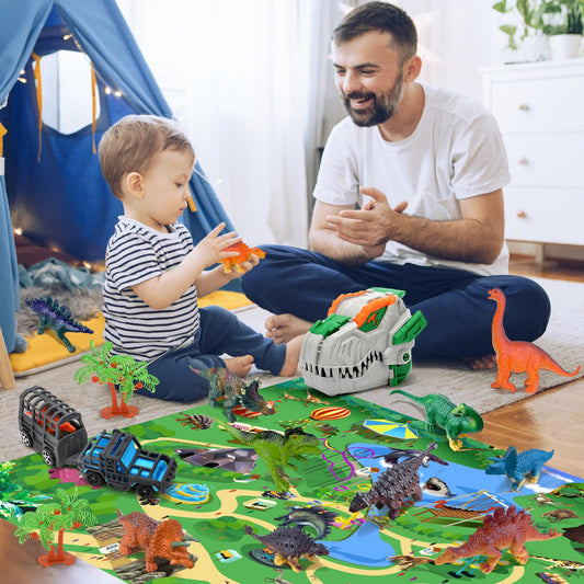 ROSEORGUN detachable dinosaur head for dynamic scene creation during pretend play.