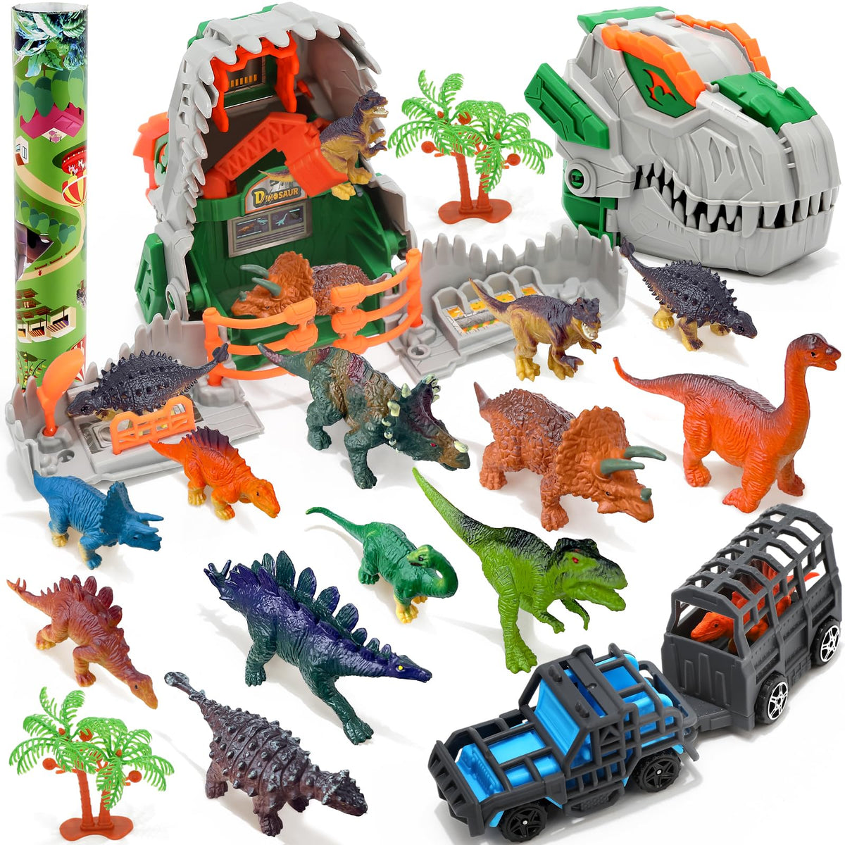 ROSEORGUN twelve realistic dinosaur figures for imaginative play and science curiosity.
