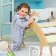 ROSHUAN Reborn Baby Boy 22in dress-up ready for adventures.