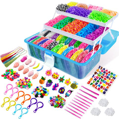 ROSHUKG 14500 colorful rubber bands kit—ideal for bracelets and crafts.