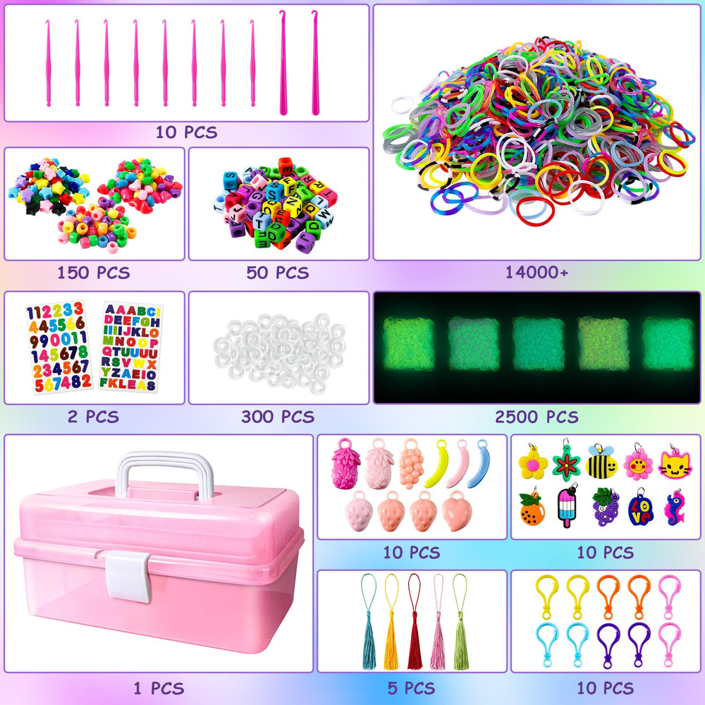 ROSHUKG 14500 colorful rubber bands for DIY jewelry and crafts