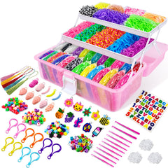 ROSHUKG 14500 rubber bands kit pink for creative kid crafts and bracelets