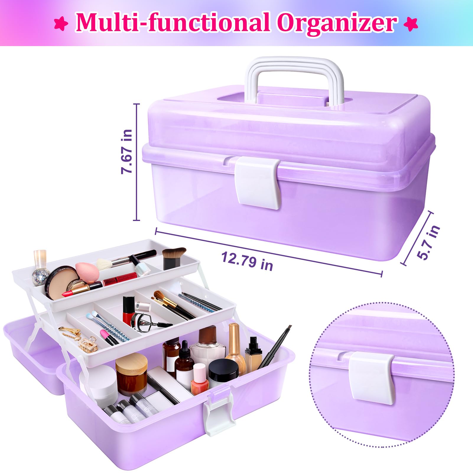 ROSHUKG 14500 three-layer storage container open shows organized tools and bands.