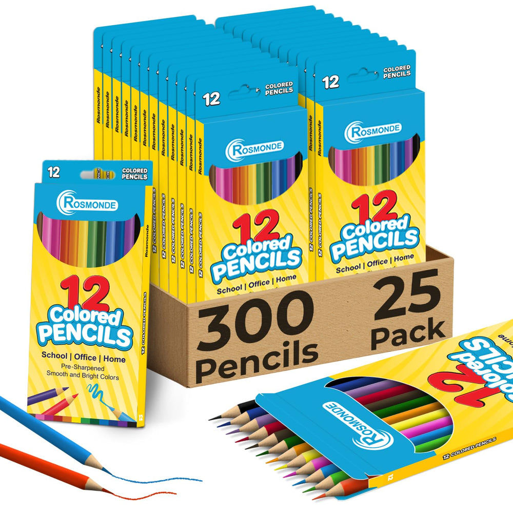 Rosmonde colored pencils 300 pre-sharpened tips for instant classroom use