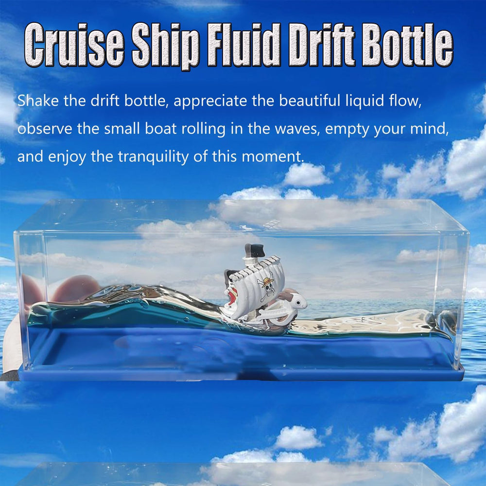 ROSSOM Cruise ship waves inside bottle creates a calming desk ornament