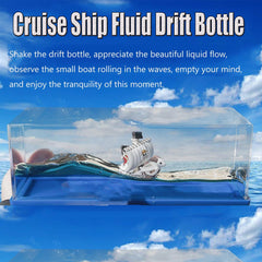 ROSSOM Cruise ship waves inside bottle creates a calming desk ornament