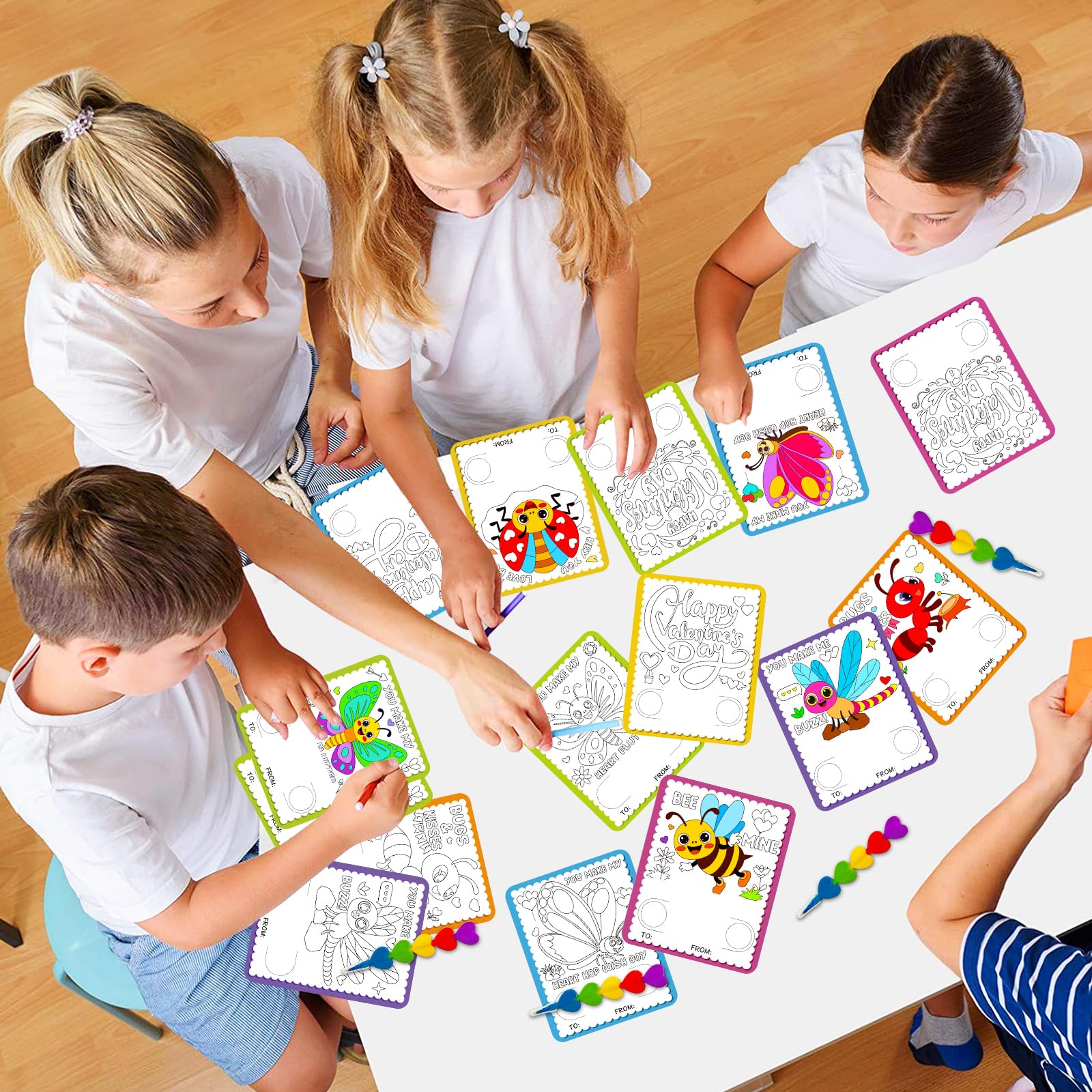 Rossorha durable cards with clear lines for neat coloring.