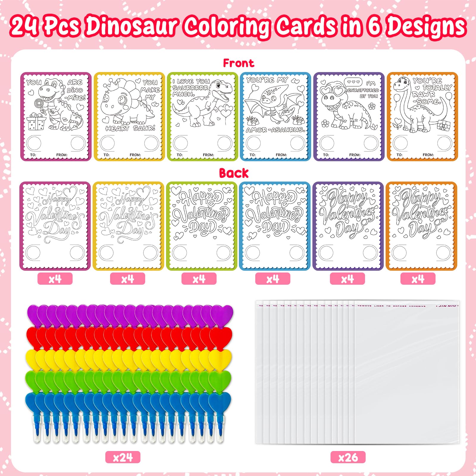 Rossorha stacking crayons with heart design; keeps cards organized and stackable.