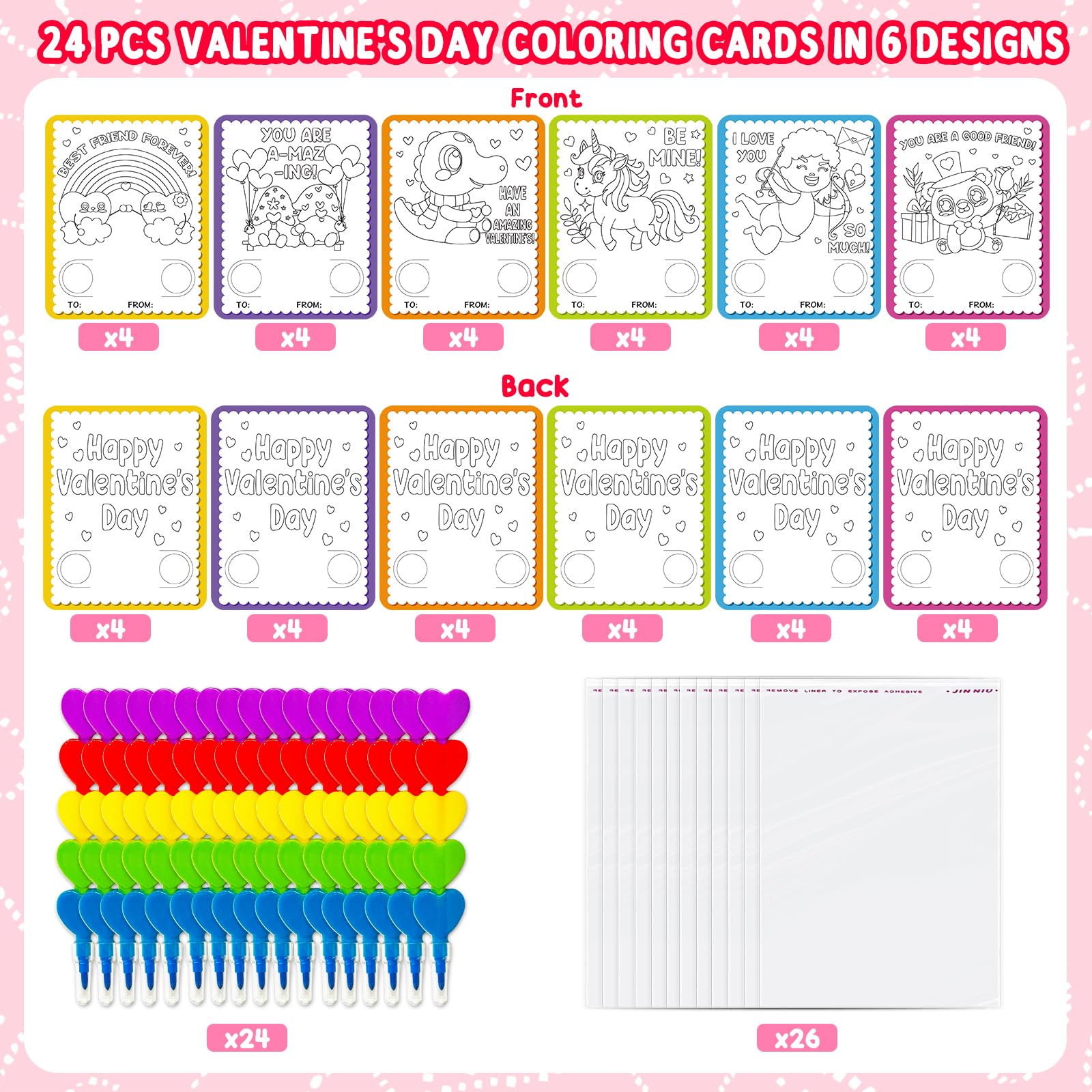 Rossorha stacking heart crayons, easy grip for kids' coloring.