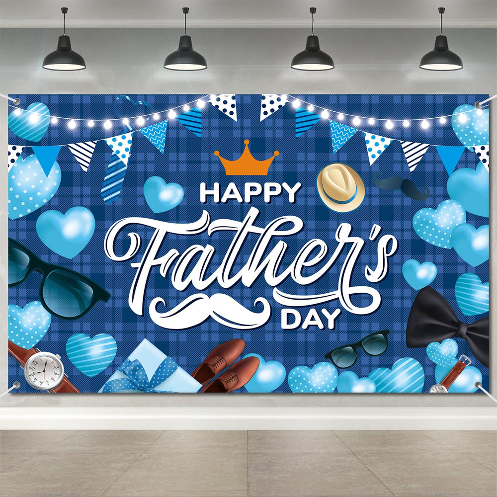 Rosulasi Happy Fathers Day banner decor on wall for festive photo backdrop
