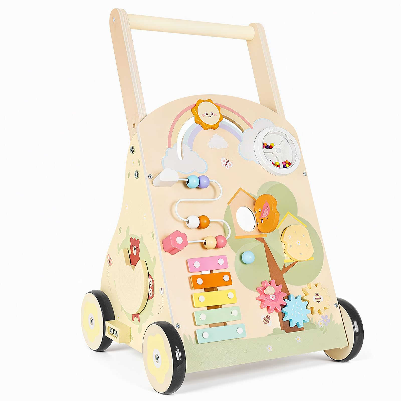 Rosynee wooden walker makes a thoughtful first birthday gift.
