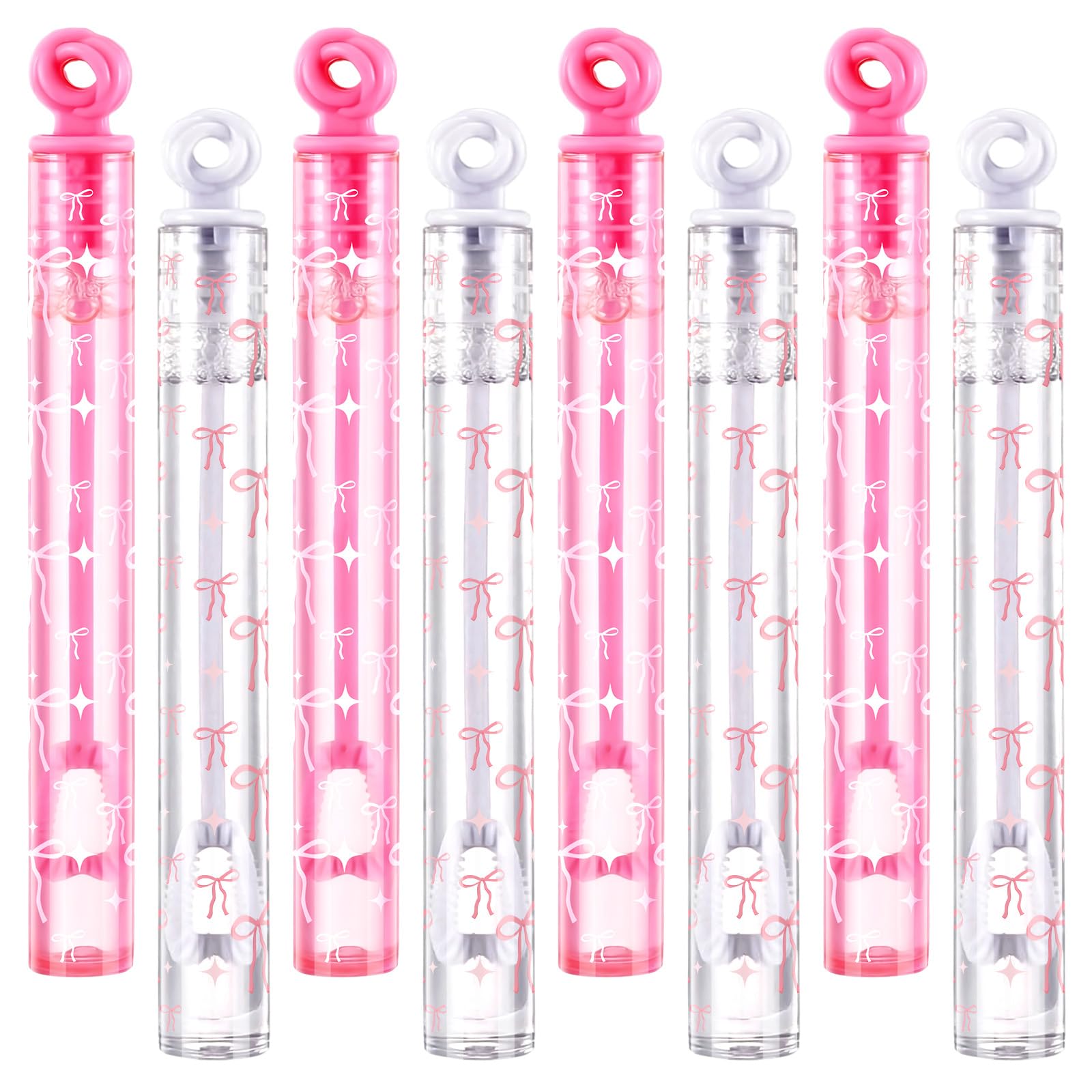 Rotatingpals pink bow bubble wands pack, perfect for festive party favors and easy sharing.